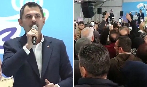 Murat Kurum, aleyhinde atılan sloganları destek sandı: Allah razı olsun