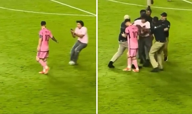 2 kare arasında 1 saniye var! Messi'nin korumaları kadın taraftara hayatının şokunu yaşattı