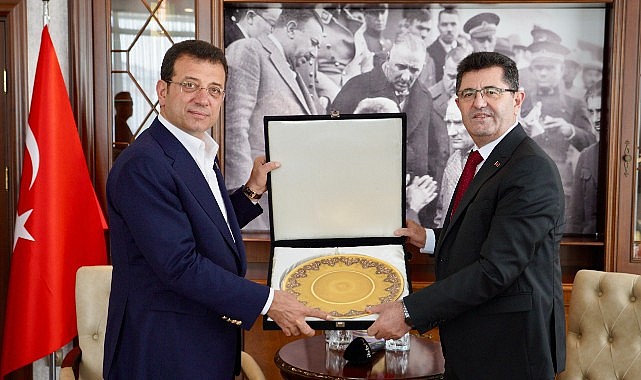 Başkan Çerkez'e İmamoğlu'ndan tebrik ziyareti