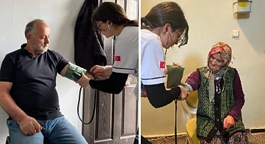 Meslek lisesi öğrencileri sokağa çıktı vatandaşlara sağlık taraması yaptı
