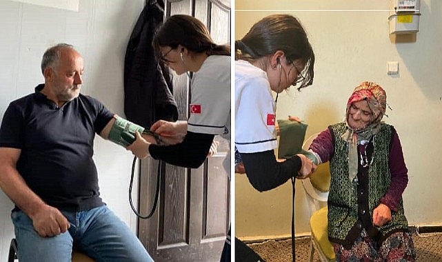 Meslek lisesi öğrencileri sokağa çıktı vatandaşlara sağlık taraması yaptı