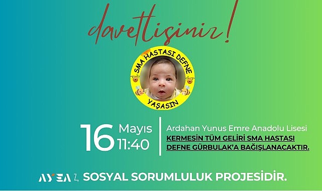 Yunus Emre Anadolu Lisesi Defne Bebek için kermes düzenliyor
