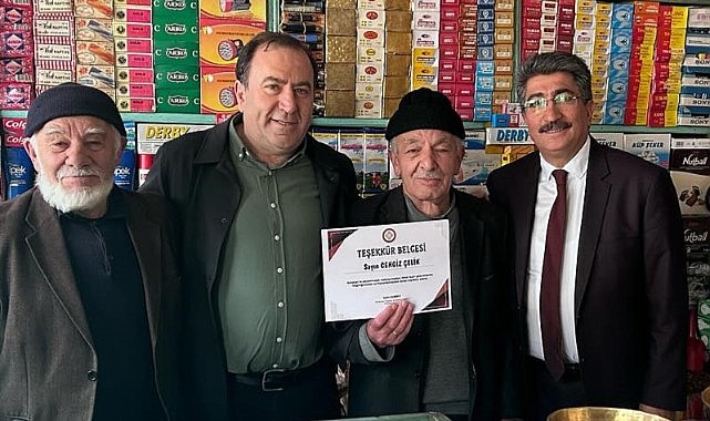 Zincir marketlere rağmen ayakta kalan bakkala teşekkür belgesi