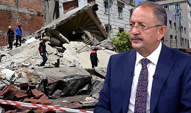 Bakan Özhaseki: Çöken binanın yapımında deniz kumu kullanılmış, 1,5 kat kaçak olarak eklenmiş