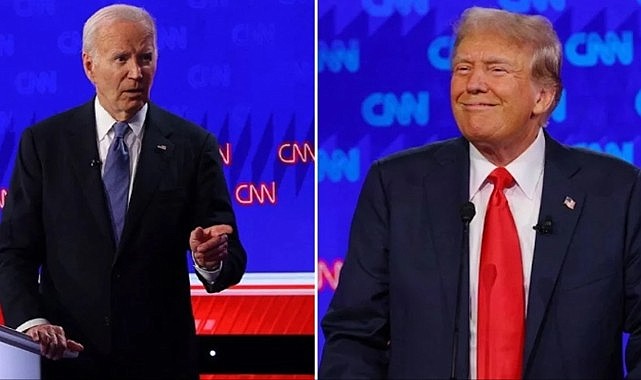 Biden ve Trump canlı yayında karşı karşıya! Anketin galibi ezici üstünlükle Trump oldu