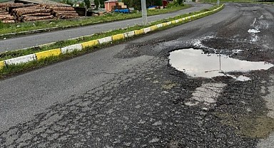 Bir yıllık emeği yoldaki çukura kurban gitti