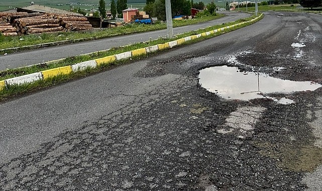 Bir yıllık emeği yoldaki çukura kurban gitti