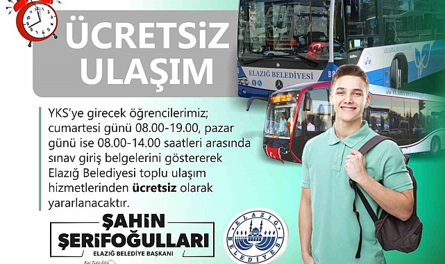 Elazığ Belediyesinden öğrencilere ücretsiz ulaşım imkanı