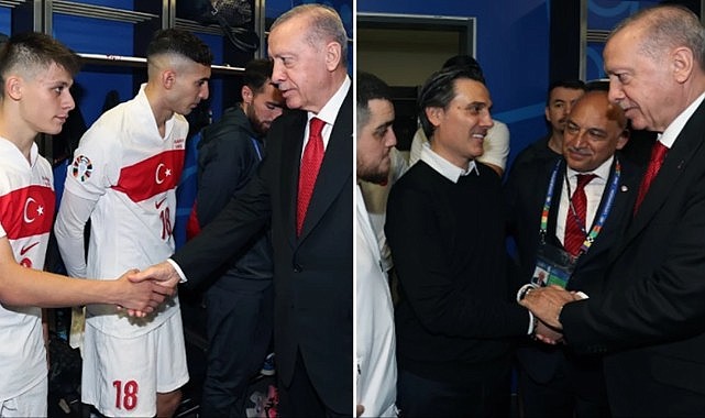 Cumhurbaşkanı Erdoğan maç sonu soyunma odasına indi: Siz bizim şampiyonumuzsunuz