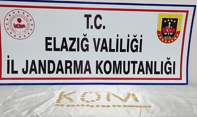 Elazığ&#039;da altın ve tarihi eser niteliği taşıdığı değerlendirilen 70 adet sikke ele geçirildi