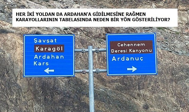 Karayollarının tabela hatası sürücülerin dikkatinden kaçmadı