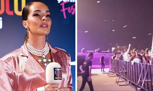 Van konserinde protesto! Seyirciler "Ne mutlu Türküm diyene" diyen Bengü'ye pet şişe fırlattı
