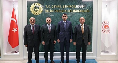 Vekil Koç, partisinin Belediye başkanlarıyla kurumu ziyaret etti