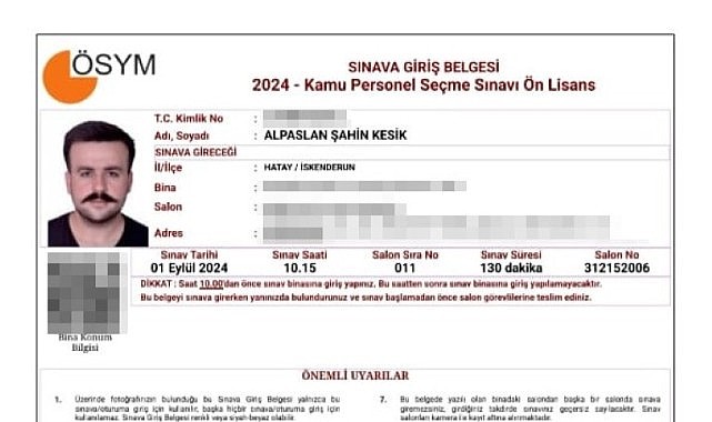 4 yıl önceki fotoğrafı benzemeyince, KPSS’de görevlileri inandırabilmek için ter döktü