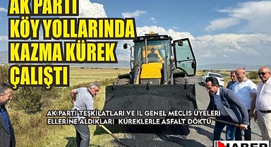 AK Partililer kolları sıvadı; Önce karpuz kesti, sonra asfalt döktü
