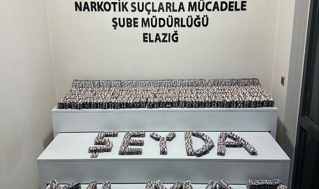 Elazığ'da 24 bin sentetik ecza maddesi ele geçirildi