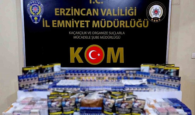 Erzincan'da kaçak tütün mamulleri ele geçirildi
