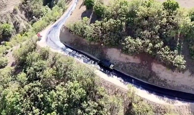 Sonbaharın en güzel yaşandığı yerlerden olan köyün yolu iyileştiriliyor