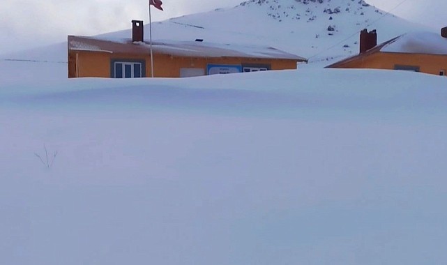 Başkale'de kar etkili oldu, yollar kapandı