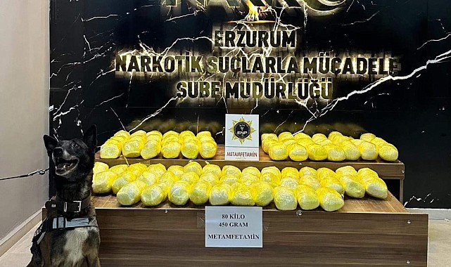 Erzurum'daki uyuşturucu operasyonunda 80 kilo metamfetamin ele geçirildi