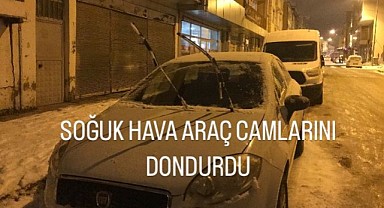 Soğuk hava araç camlarını dondurdu
