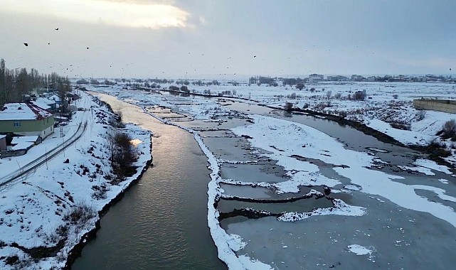 Ağrı'da kar manzarası görsel şölen oluşturdu