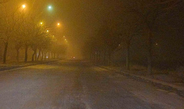 Elazığ'da gece saatlerinde yoğun sis: Görüş mesafesi 10 metreye kadar düştü