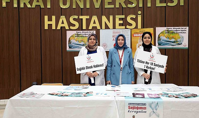 Fırat Üniversitesinde 'sigara bırakma' standı kuruldu