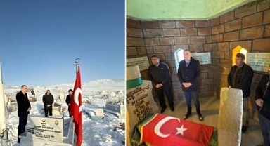 Kaymakam Kılıç, Şehitlik ve Aşık Şenlik Türbesi’nde hatıraları yad etti