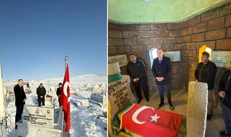Kaymakam Kılıç, Şehitlik ve Aşık Şenlik Türbesi’nde hatıraları yad etti