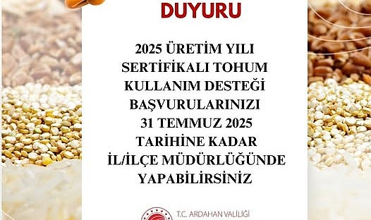Sertifikalı tohum kullanım desteği başvuruları başladı