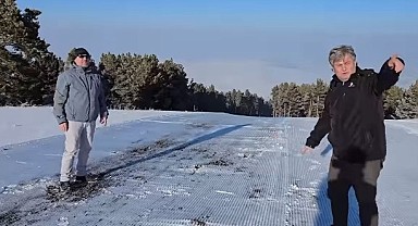 Yalnızçam Kayak Merkezi’nde kar ezme çalışmaları devam ediyor