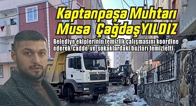 Kaptanpaşa kar ve buzdan temizlendi