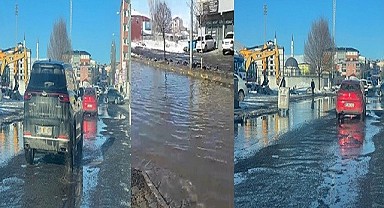 Kar eriyişi felakete dündü: Cadde ve sokak su altında kaldı!