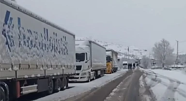 Kar yağışı sınır kapılarında trafiği aksattı