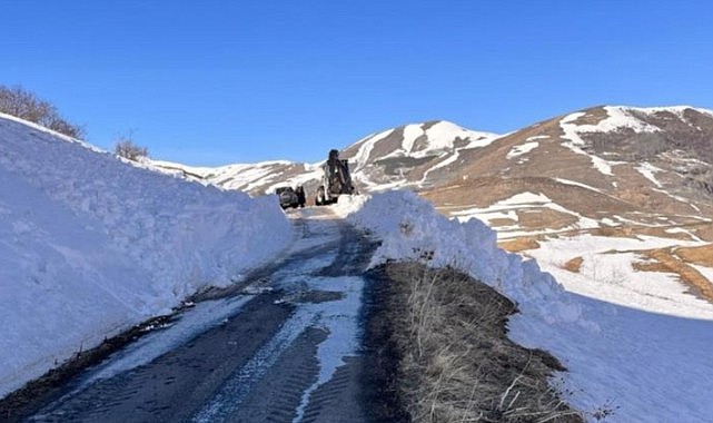 Posof'a çığ düştü, köy yolu ulaşıma kapandı