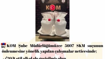 Sahte içki alarmı! iş yerinde 20 Litre etil alkol yakalandı