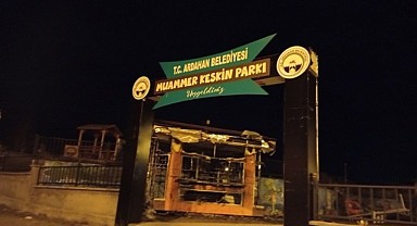 Çocuk parkında korkutan yangın!