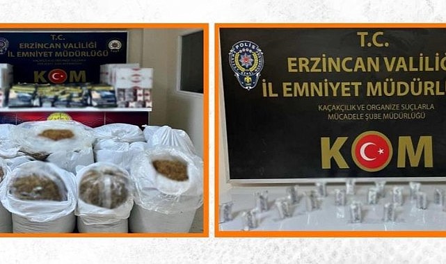 Erzincan’da makaron ve kaçak tütün ele geçirildi