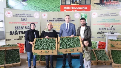 Ağrı'da 150 çiftçiye fide desteği