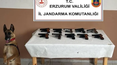 Oltu’da 10 adet ruhsatsız tabanca ele geçirildi