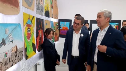 Kağızman'da ‘Filistin’ temalı resim sergisi açıldı