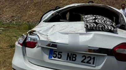 Muş’ta takla atan araç yoldan çıktı: 1’i ağır 4 yaralı