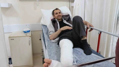 Erzurum’da üzerine kurbanlık düşen adamın ayağı kırıldı