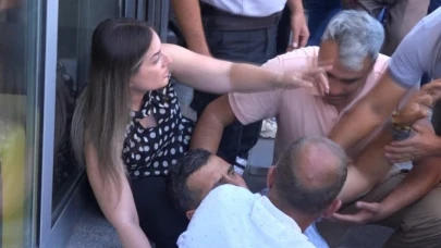 Kaldırıma çıkan araç, bankanın güvenlik görevlisine çaptı