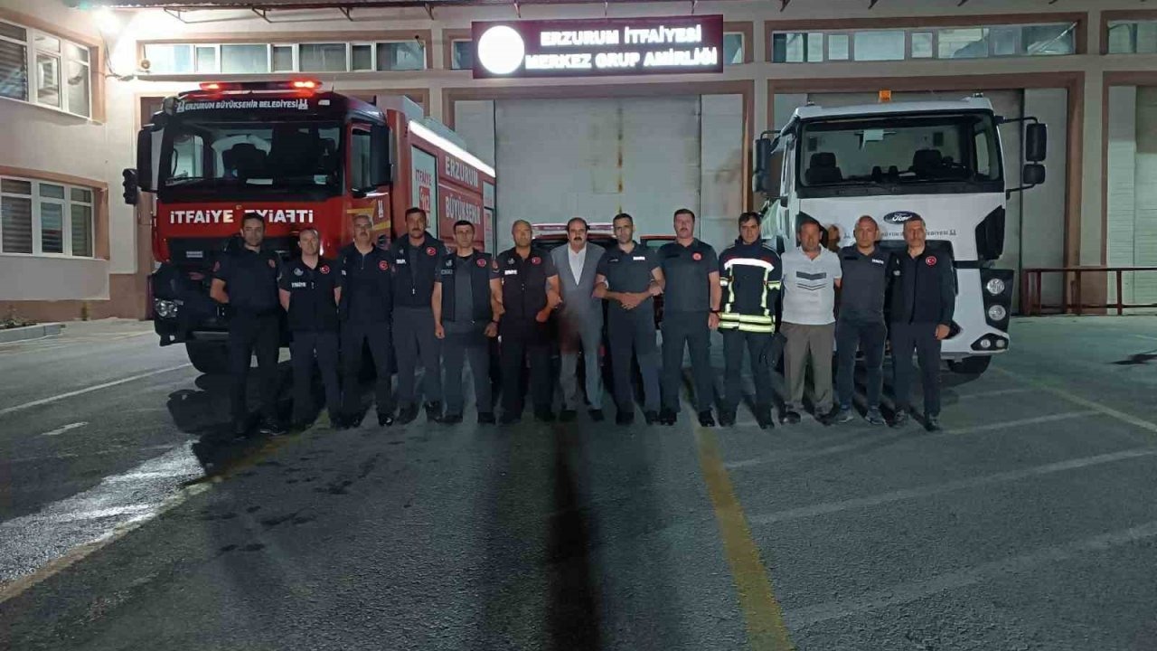 Erzurum’dan Hatay’a itfaiye desteği