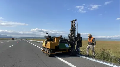 Göle yolu çelik bariyerlerle kaplandı