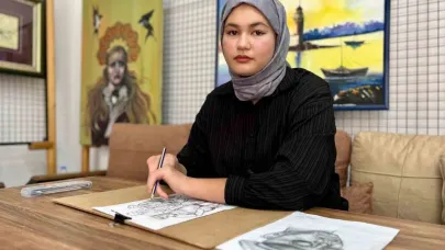 Vanlı Melek engelleri resim sanatıyla aştı