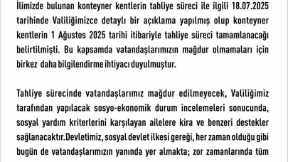Elazığ’da konteyner kentler yarın tahliye ediliyor