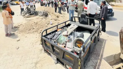 Kamyonetin çarptığı yük motosikleti ikiye ayrıldı: 1 yaralı